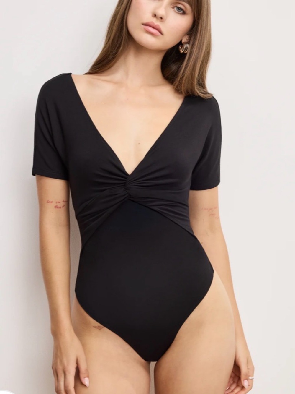 NWT Black Twist Front Bodysuit